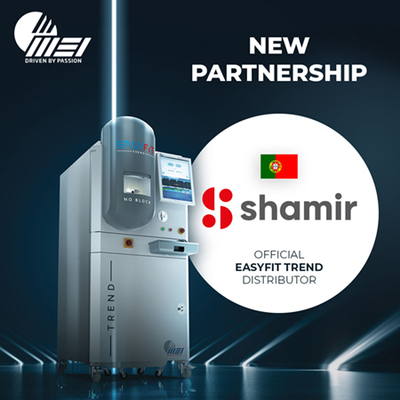 Accordo tra MEI e Shamir per la distribuzione della fresatrice per lenti EasyFit in Portogallo